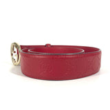 Gucci belt 370543 Sima leather Red Guccisima GG buckle 75