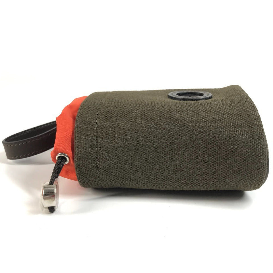 Hermes Pouch Coated canvas khaki Dog Treat Pouch
