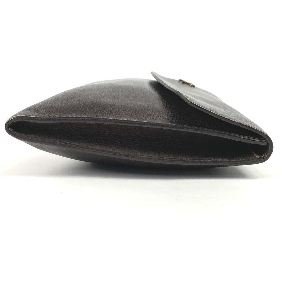 Hermes Clutch bag leather Brown logo