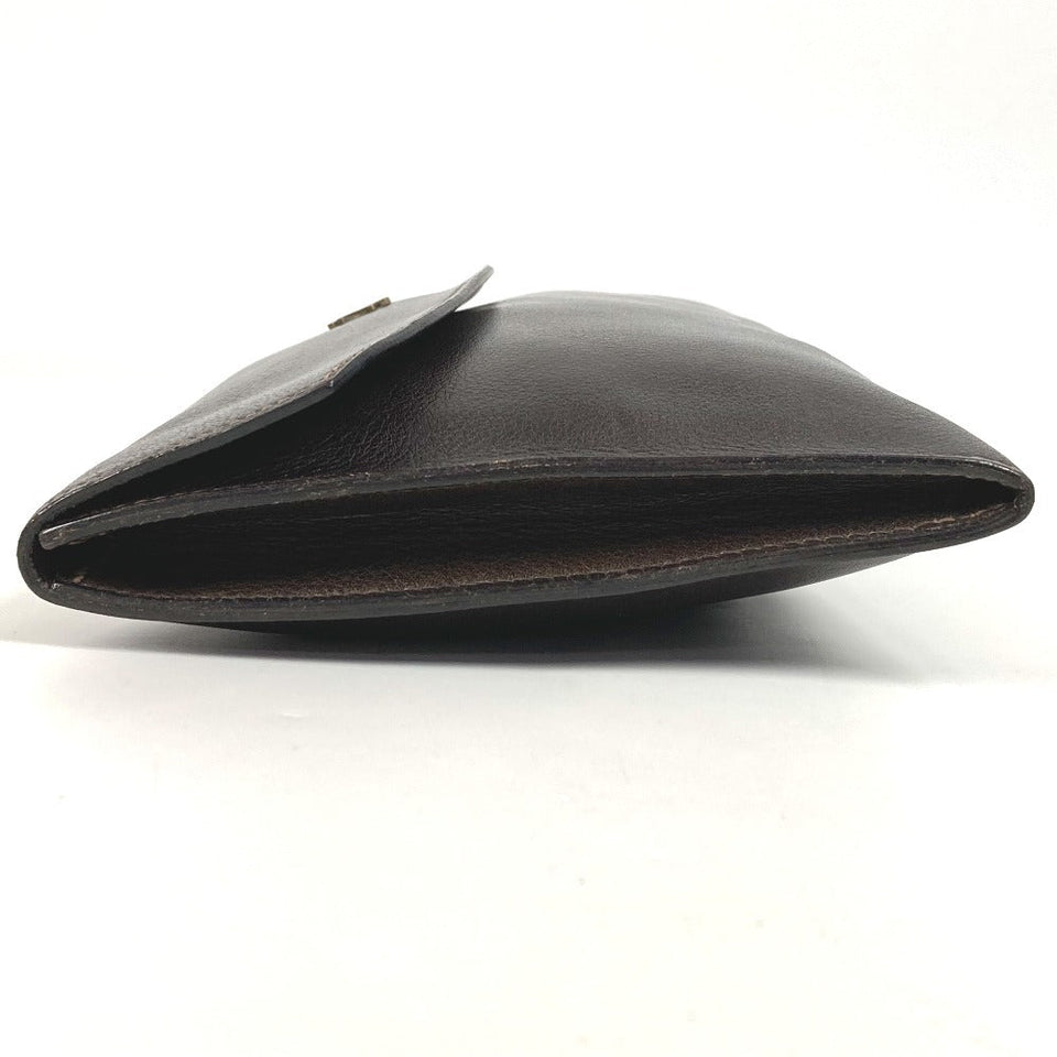 Hermes Clutch bag leather Brown logo