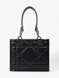Christian Dior Archi Cannage Bage Black Leather