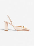 Christian Dior CD Slingback 80mm Nude Patent Leather EU 38 UK 5