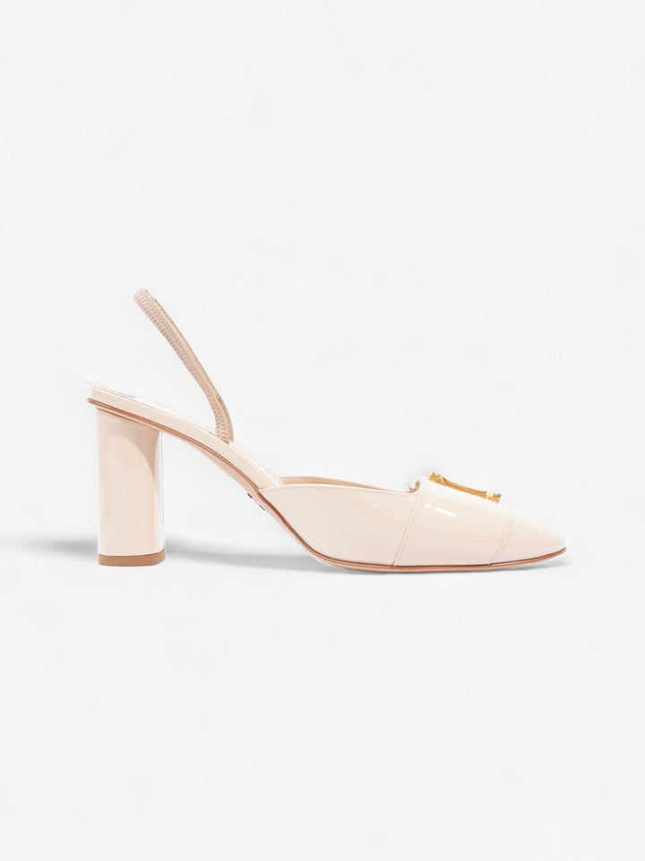 Christian Dior CD Slingback 80mm Nude Patent Leather EU 38 UK 5