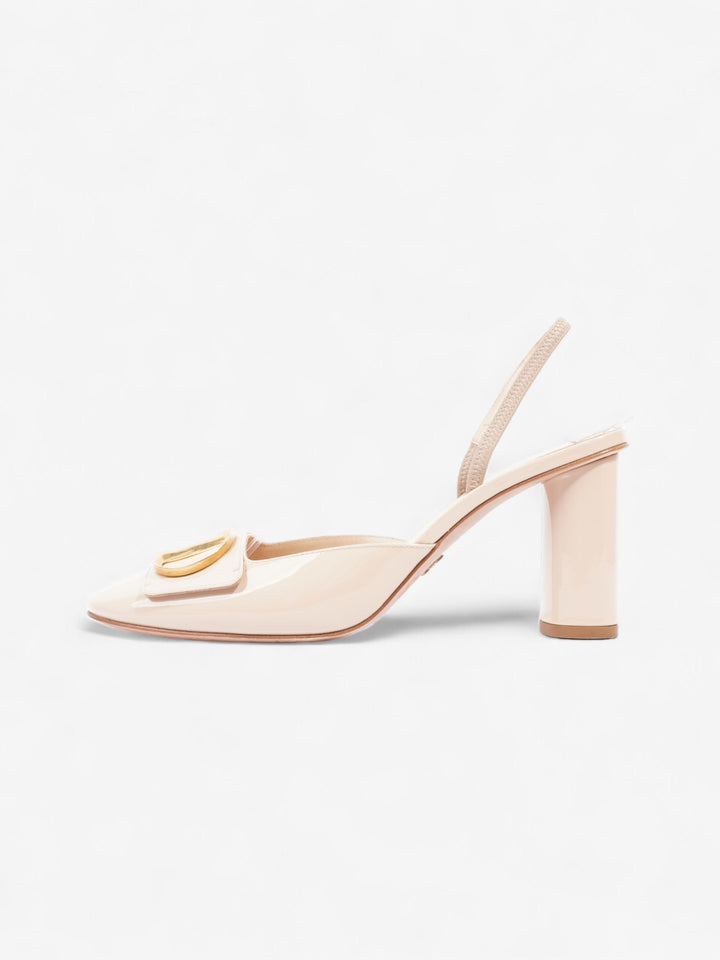 Christian Dior CD Slingback 80mm Nude Patent Leather EU 38 UK 5
