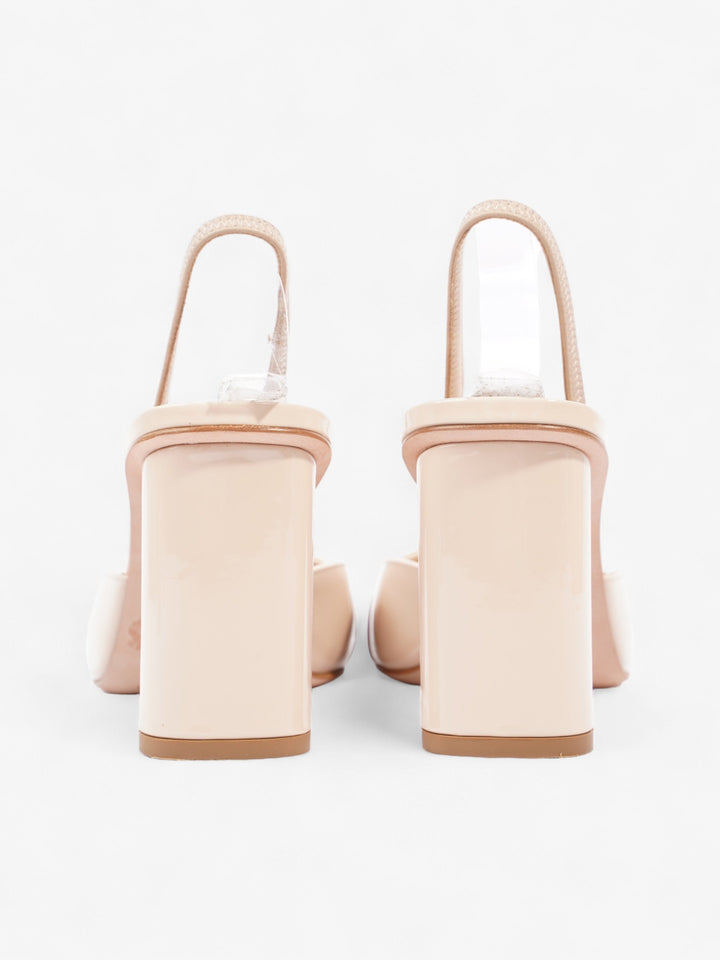 Christian Dior CD Slingback 80mm Nude Patent Leather EU 38 UK 5