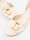 Christian Dior CD Slingback 80mm Nude Patent Leather EU 38 UK 5