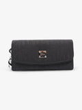 Christian Dior CD Icon Trifold Wallet Black Diorissimo Canvas