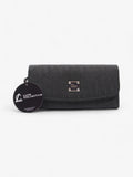 Christian Dior CD Icon Trifold Wallet Black Diorissimo Canvas