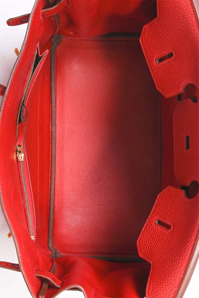 Hermes 2010 Red Clemence Birkin 35