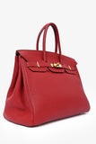 Hermes 2010 Red Clemence Birkin 35