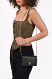 Prada Black Saffiano Leather Wallet on Chain