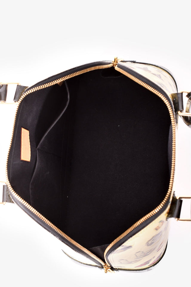 Louis Vuitton 2015 Cream Patent Leather Vernis Stickers Alma PM Bag