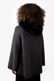 Prada Grey Wool Sweater with Fur Trim Size 36