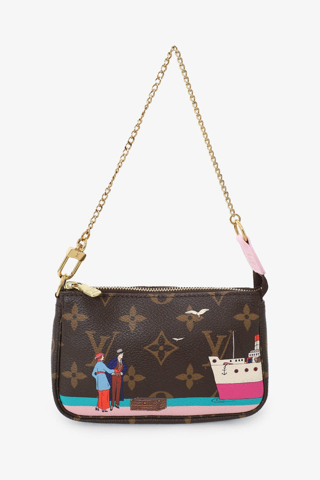 Louis Vuitton 2016 Brown Monogram Transatlantic Mini Pochette