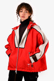 Louis Vuitton Red/White Nylon Monogram Zippered Jacket Size 40