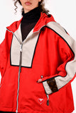 Louis Vuitton Red/White Nylon Monogram Zippered Jacket Size 40