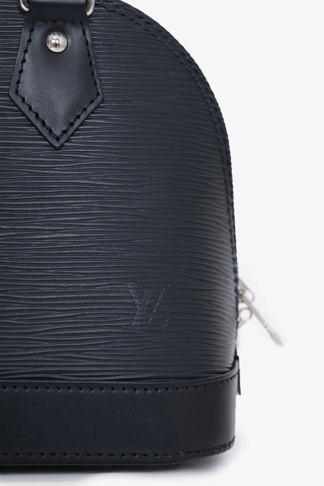 Louis Vuitton 2023 Black Epi Leather Alma BB Top Handle with Strap