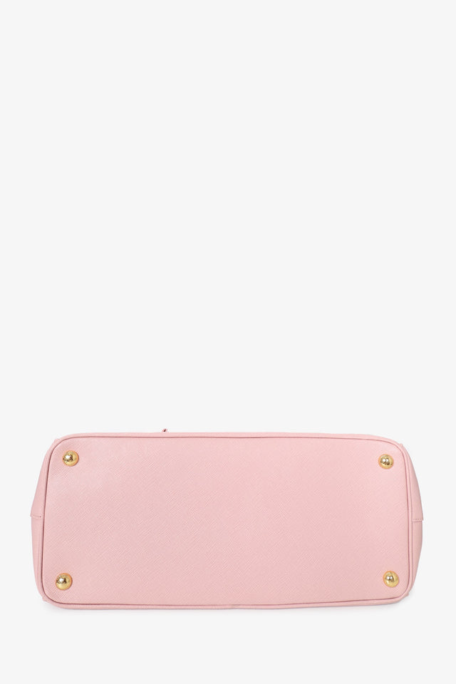 Prada Pink Saffiano Leather Large Galleria Tote with Strap