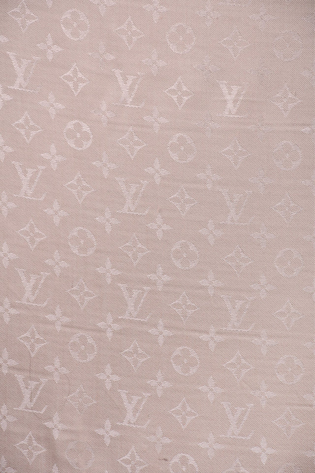 Louis Vuitton Light Grey Monogram Silk/Wool Scarf