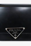 Prada Black Brushed Spazzolato Embleme Flap Bag