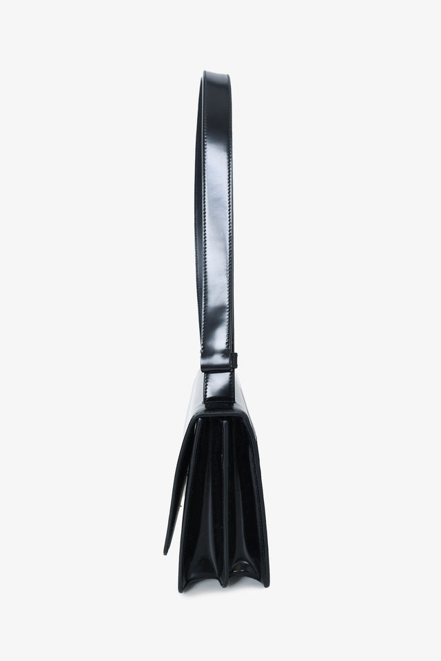 Prada Black Brushed Spazzolato Embleme Flap Bag