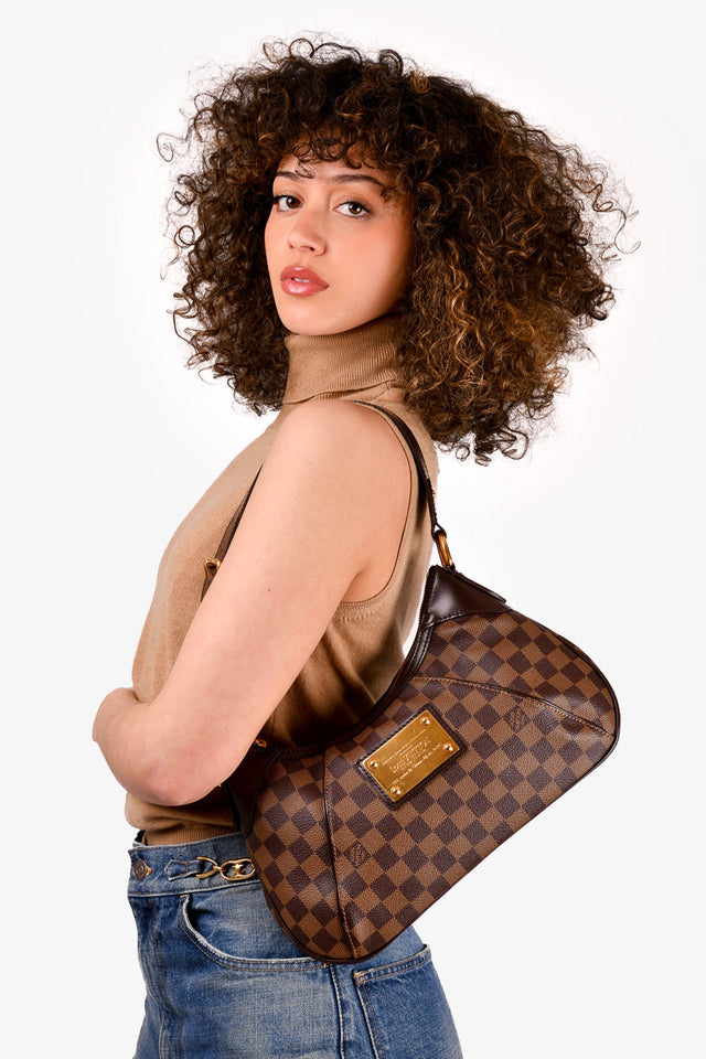 Louis Vuitton 2011 Damier Ebene Thames PM Shoulder Bag