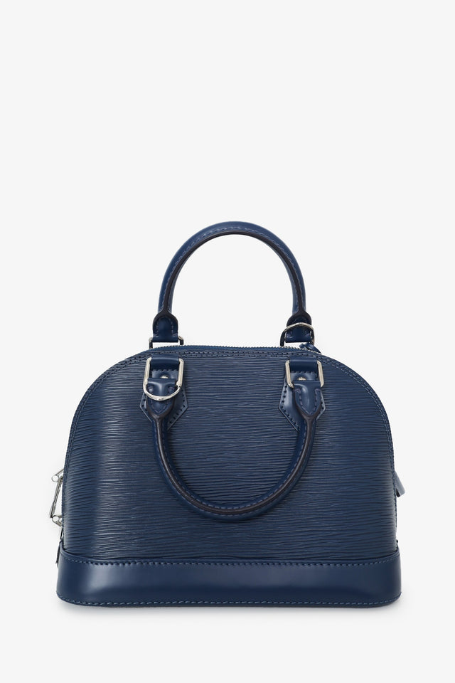 Louis Vuitton 2019 Navy Blue Epi Leather Alma BB Top Handle with Strap