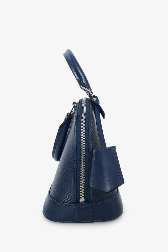 Louis Vuitton 2019 Navy Blue Epi Leather Alma BB Top Handle with Strap