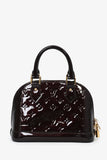 Louis Vuitton 2016 Limited Edition Amarante Vernis Flower Embellished Alma BB with Strap