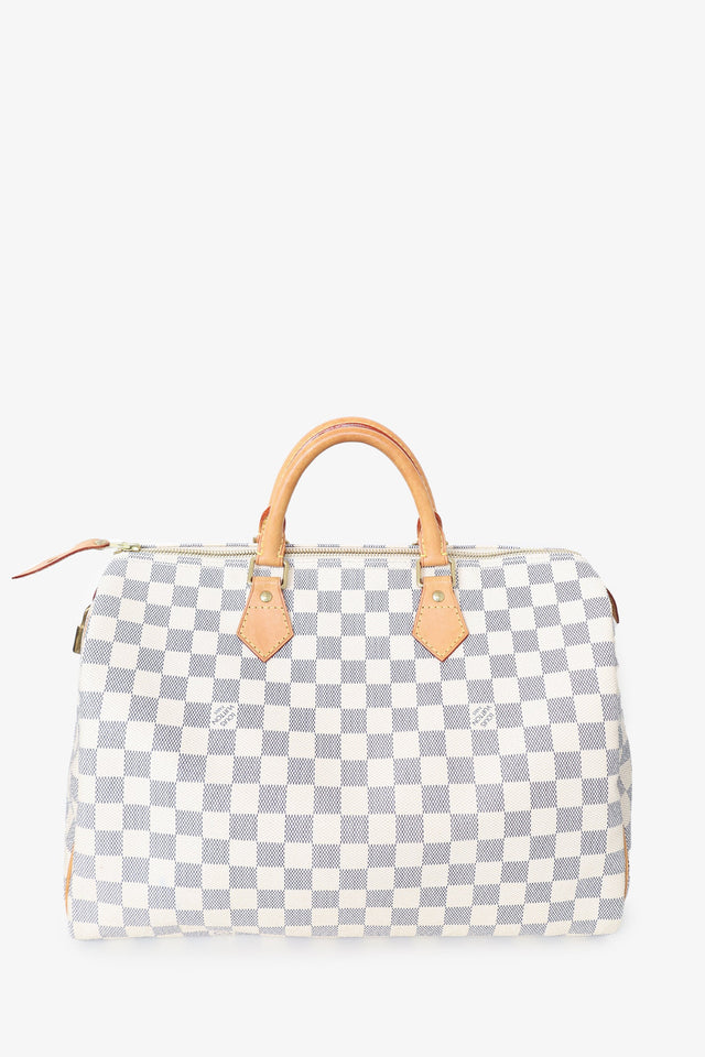 Louis Vuitton 2008 Damier Azur Speedy 35 Top Handle Bag