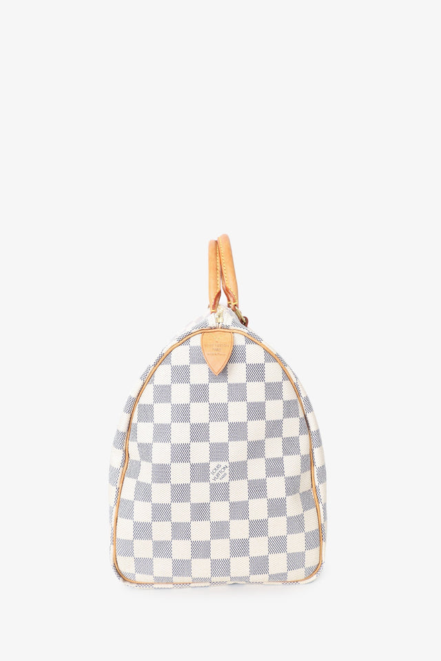 Louis Vuitton 2008 Damier Azur Speedy 35 Top Handle Bag