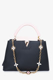 Louis Vuitton Black/Pink Leather Capucines PM Top Handle Bag
