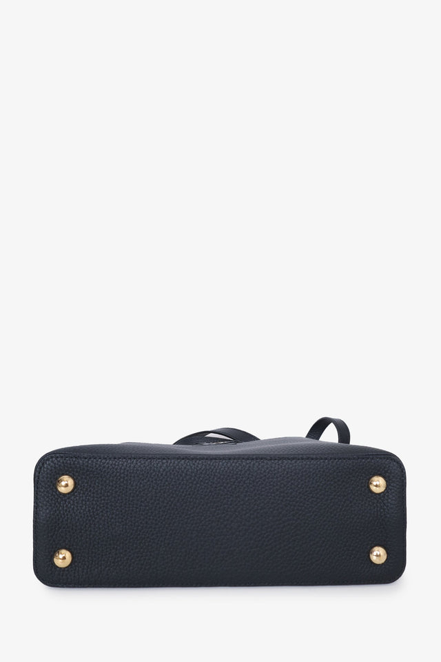 Louis Vuitton Black/Pink Leather Capucines PM Top Handle Bag