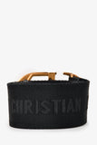 Christian Dior Black/Gold Embroidered Canvas Belt