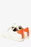 Hermes White/Orange Leather Quicker Sneakers Size 38