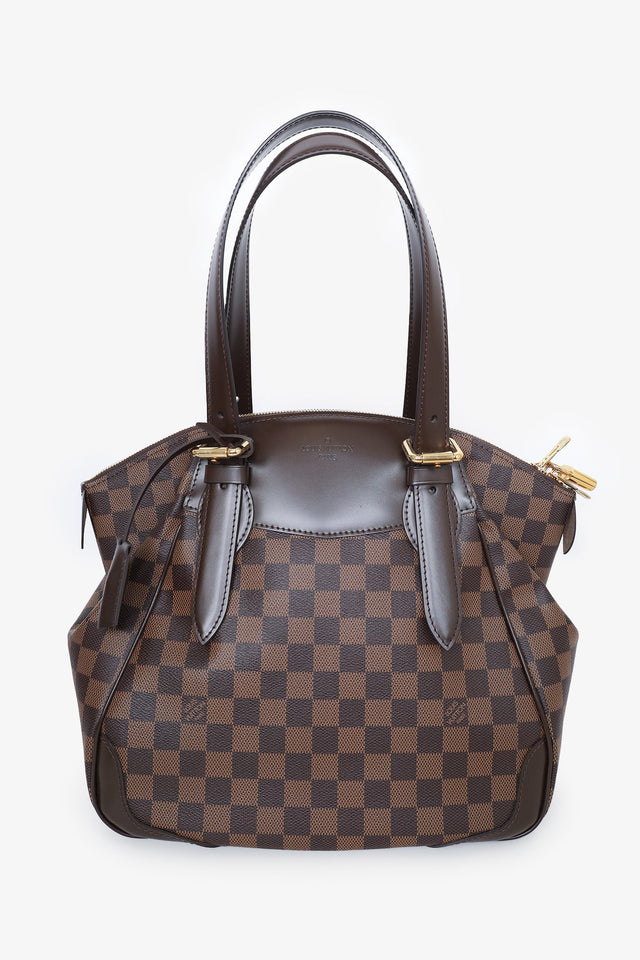 Louis Vuitton 2014 Damier Ebene Verona MM Top Handle Bag