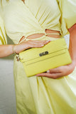Hermes 2017 Yellow Chevre Leather Kelly Wallet