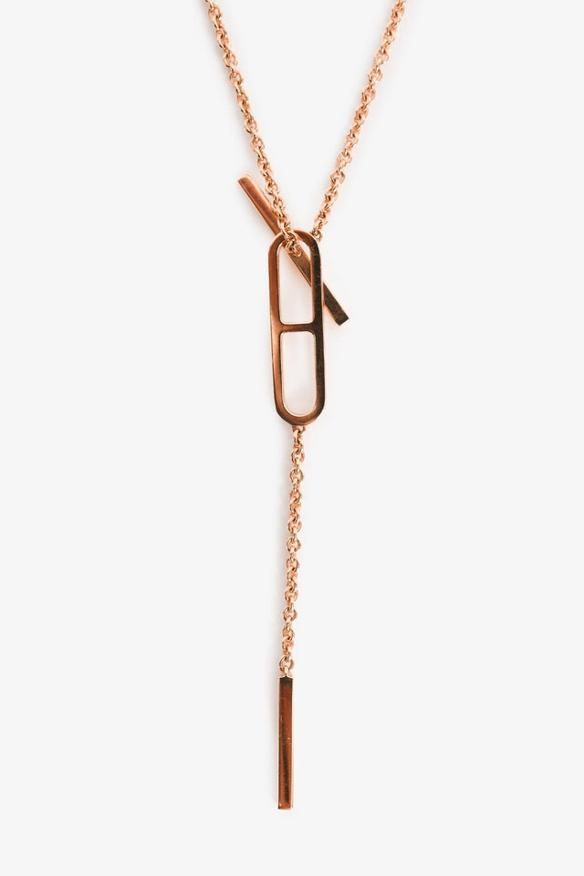 Hermes 18K Gold 'Ever Chaîne d'Ancre Lariat' Necklace