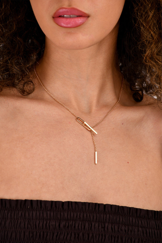Hermes 18K Gold 'Ever Chaîne d'Ancre Lariat' Necklace