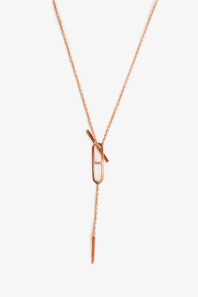 Hermes 18K Gold 'Ever Chaîne d'Ancre Lariat' Necklace