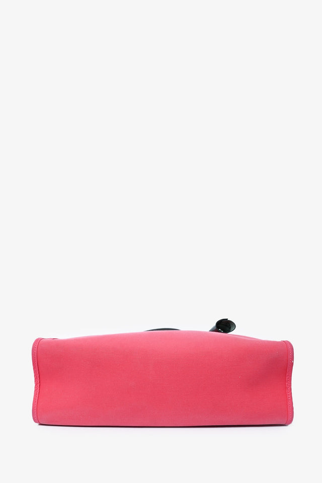 Hermes 2017 Pink Canvas/Brown Leather Herbag Zip 31 with Pouch
