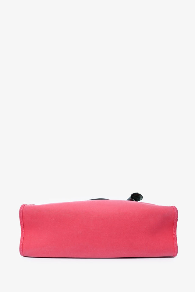 Hermes 2017 Pink Canvas/Brown Leather Herbag Zip 31 with Pouch