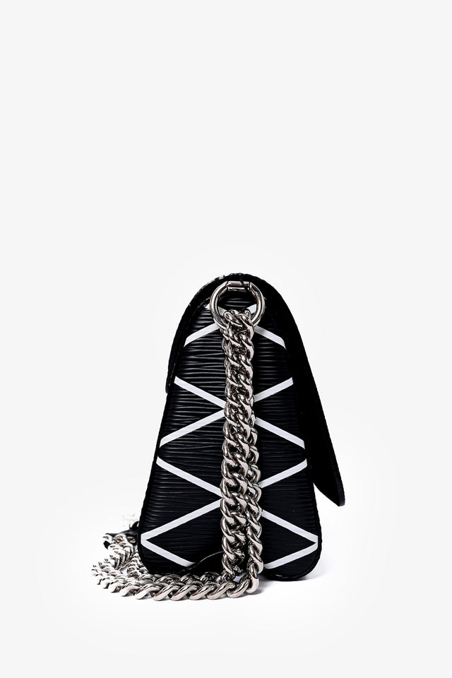 Louis Vuitton 2014 Black/White Malletage Leather Twist PM Shoulder Bag