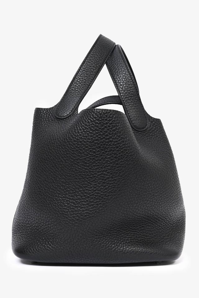 Hermes 2018 Black Clemence Leather Picotin Lock 18