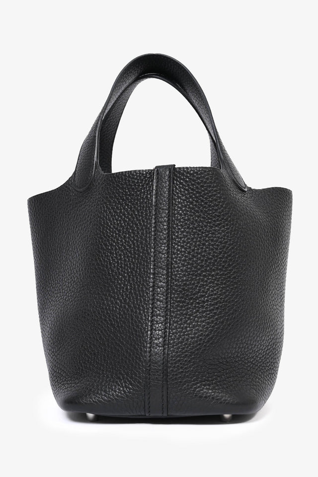 Hermes 2018 Black Clemence Leather Picotin Lock 18