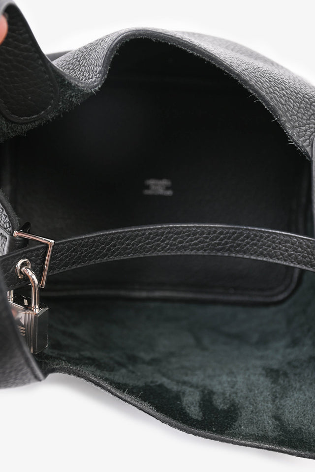 Hermes 2018 Black Clemence Leather Picotin Lock 18