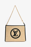 Louis Vuitton Beige/Black Raffia/Leather Toiletry Pouch on Chain