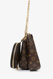 Louis Vuitton 2019 Monogram Multi Pouch Pochette with Pink Canvas Strap