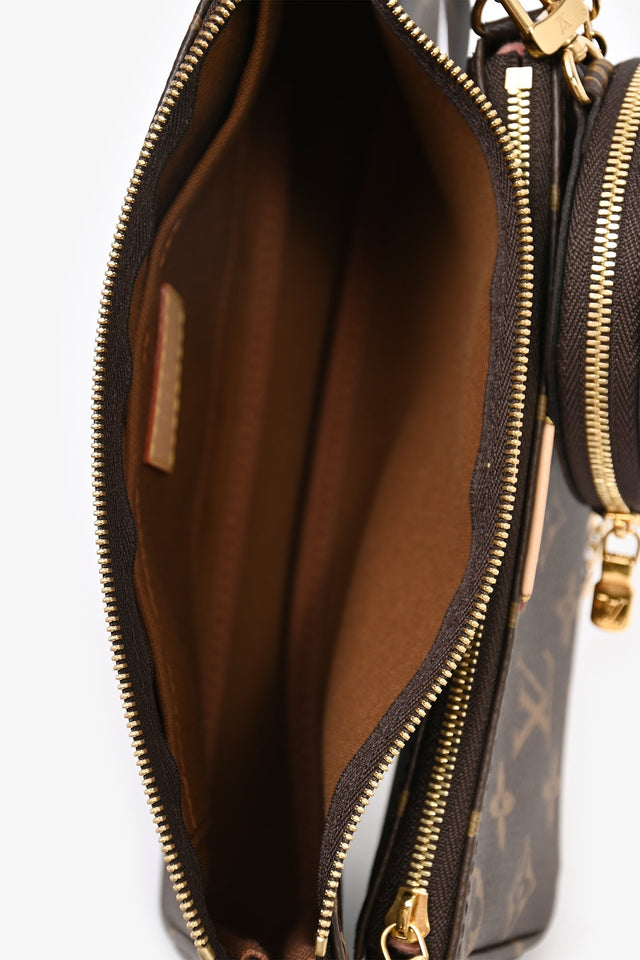 Louis Vuitton 2019 Monogram Multi Pouch Pochette with Pink Canvas Strap