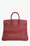 Hermes 2018 Rouge Swift Leather Retourne Birkin 25 Gold Hardware